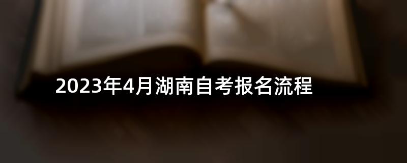 2023年4月湖南自考报名流程