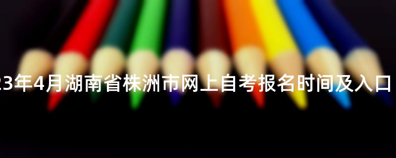 2023年4月湖南省株洲市网上自考报名时间及入口