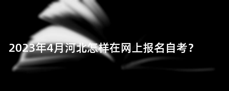 2023年4月河北怎样在网上报名自考？