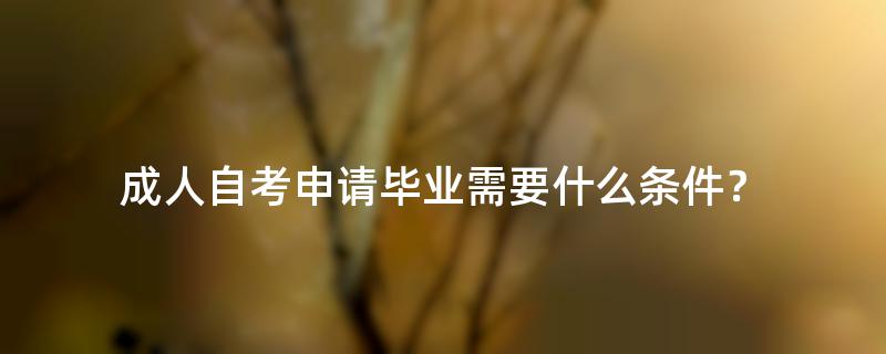 成人自考申请毕业需要什么条件？