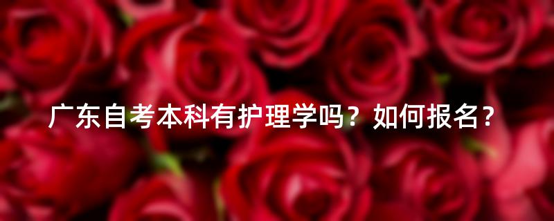 广东自考本科有护理学吗？如何报名？