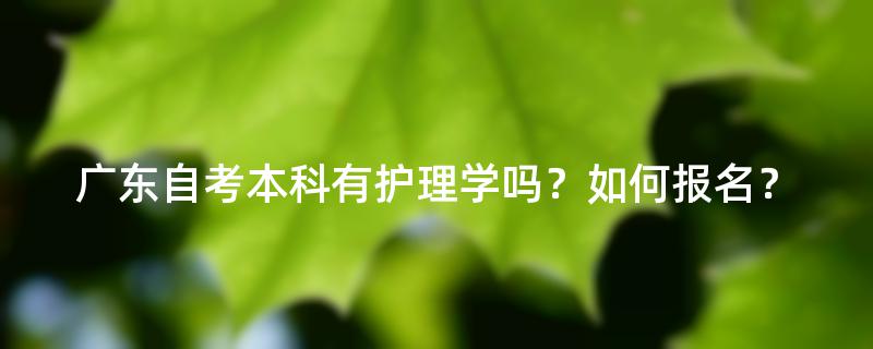 广东自考本科有护理学吗？如何报名？