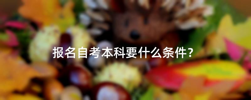 报名自考本科要什么条件？