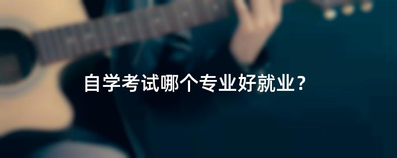 自学考试哪个专业好就业？