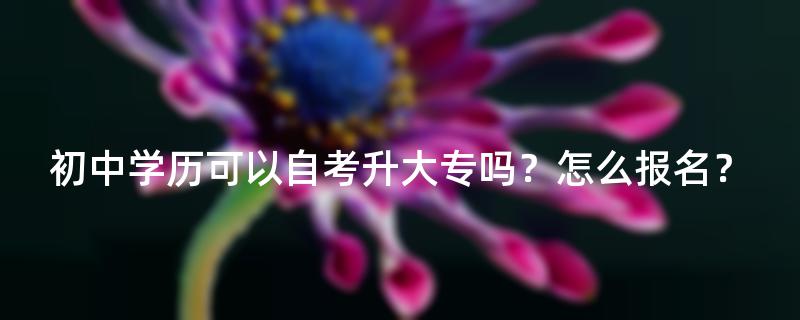 初中学历可以自考升大专吗？怎么报名？